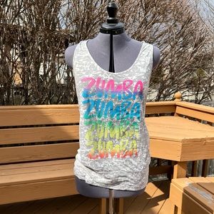 VINTAGE Zumba Rainbow Bubble Tank Gray L/XL - RUNS SMALL